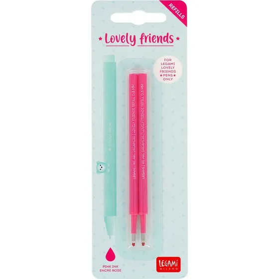 Legami Ersatzminen für Lovely Friends Gelstifte, Pink, 2er Set