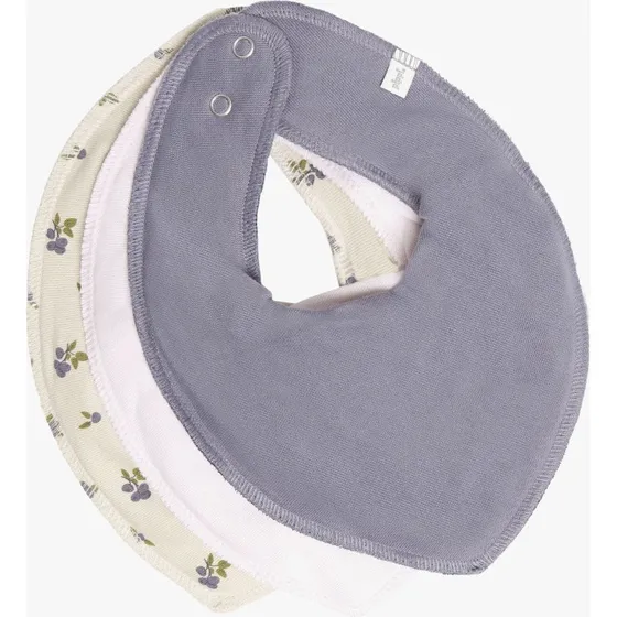 Pippi 3er-Pack Dreieckstücher, Blue Granite & Beeren-Hasen-Design