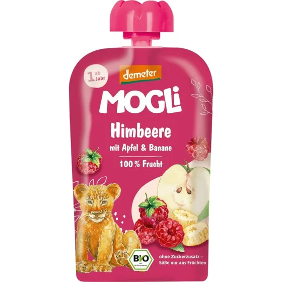 Mogli Bio-Püree Himbeere, Apfel & Banane, 100g (ab 1 Jahr)
