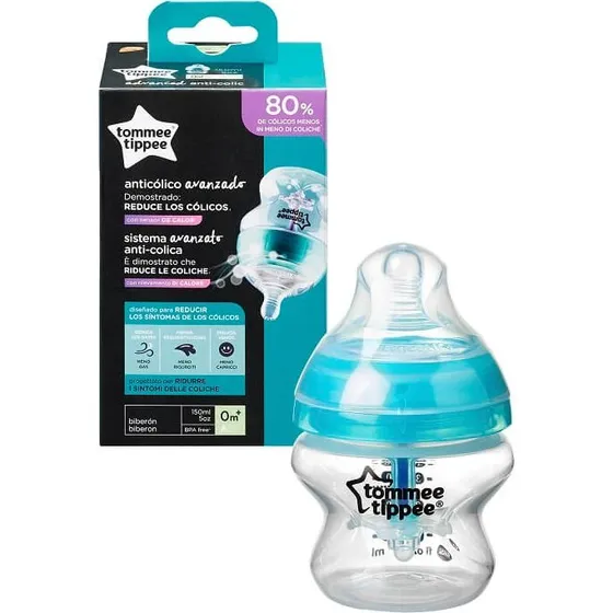 Tommee Tippee Babyflasche mit Temperatursensor, 150 ml, Anti-Kolik