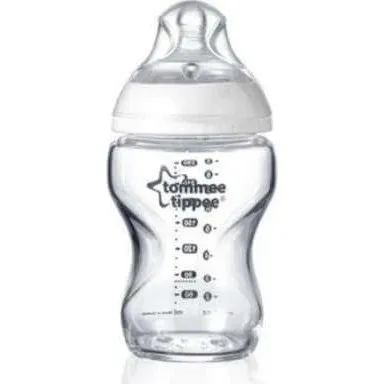 Tommee Tippee Closer to Nature Glasflasche 250 ml, Silikonsauger