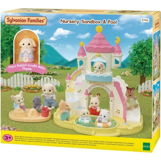 Sylvanian Families Pool Spielplatz mit Flora Rabbit Baby-Figur