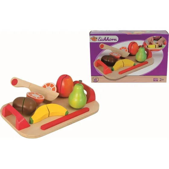 Eichhorn Schneidebrett Holz-Set mit Obst & Gemüse (12-teilig)
