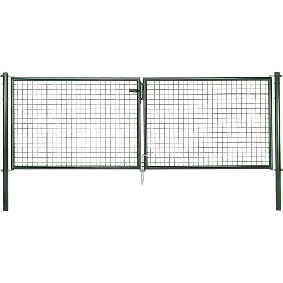 Alberts Wellengitter-Doppeltor Grün, 299 cm Breite, 125 cm Höhe