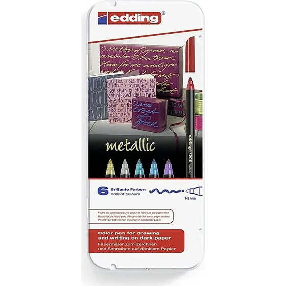 edding 1200 Metallic Fasermaler 6er Set