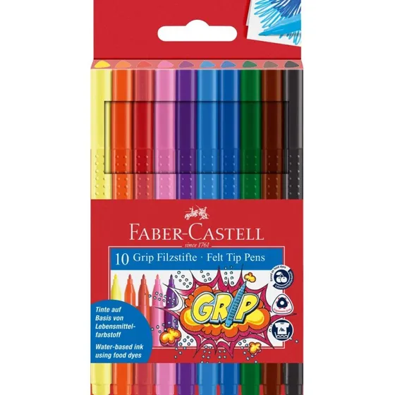 Faber-Castell Fasermaler Grip Colour 10er Etui