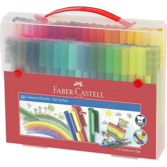Faber-Castell Connector Filzstifte Set, 80-teilig im Koffer