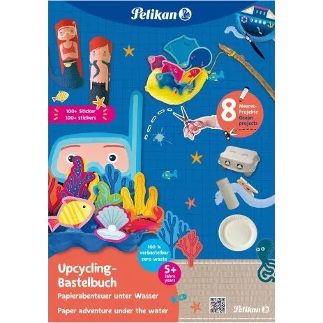 Pelikan Upcycling Bastelbuch Meereswelt DIN A4 mit Sticker