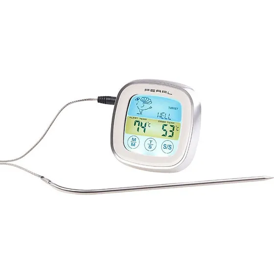 Rosenstein & Söhne Digitales Braten- & Ofenthermometer, Touch-Display, bis +250 °C