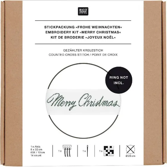 Rico Design Stickpackung Band Frohe Weihnachten