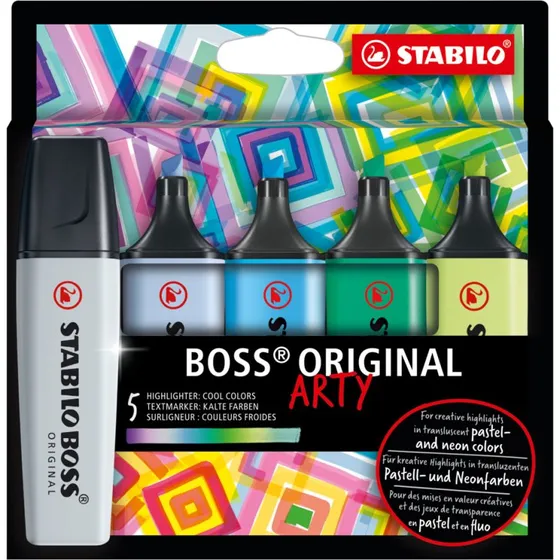 STABILO Textmarker BOSS ORIGINAL ARTY 5er Set, kalte Farben