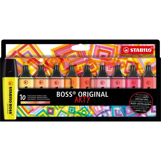 STABILO Textmarker BOSS ORIGINAL ARTY 10er Set warme Farben