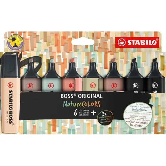 STABILO BOSS ORIGINAL NatureCOLORS Textmarker 8er Etui
