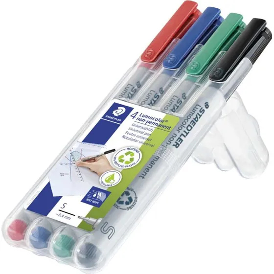STAEDTLER Lumocolor NonPermanent-Marker 311S, 4er Set