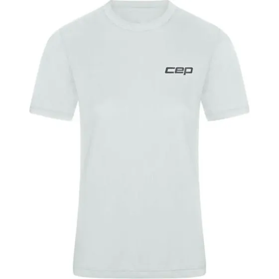 CEP Core Run SS Shirt Striped XL - Ice Blue Lauf-T-Shirt