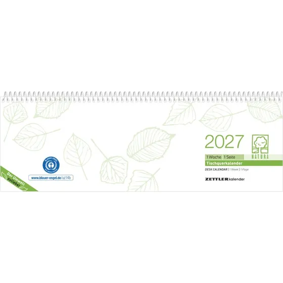 ZETTLER Querkalender 2027: Tischkalender aus Recyclingpapier