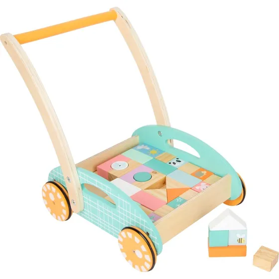 small foot Lauflernwagen Pastell mit Bausteinen