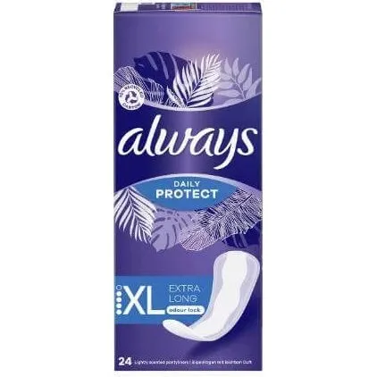 Always Daily Protect Extra Long Slipeinlagen mit leichtem Duft, 24 Stück