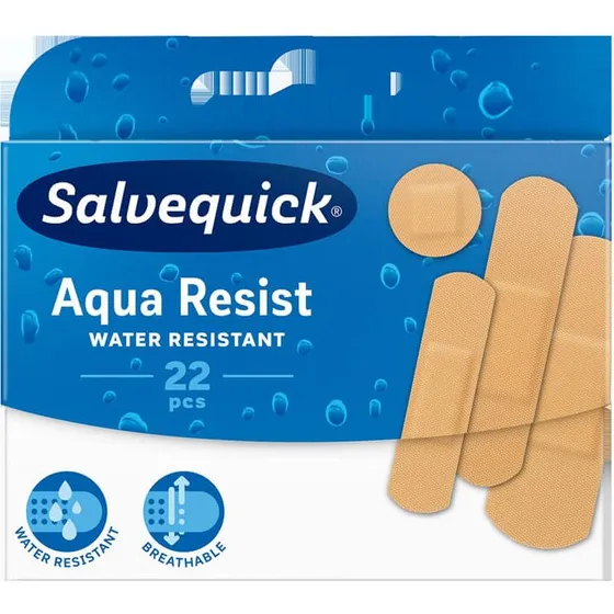 Salvequick Water Resist Band Aid, wasserfeste Pflaster, 22 Stück