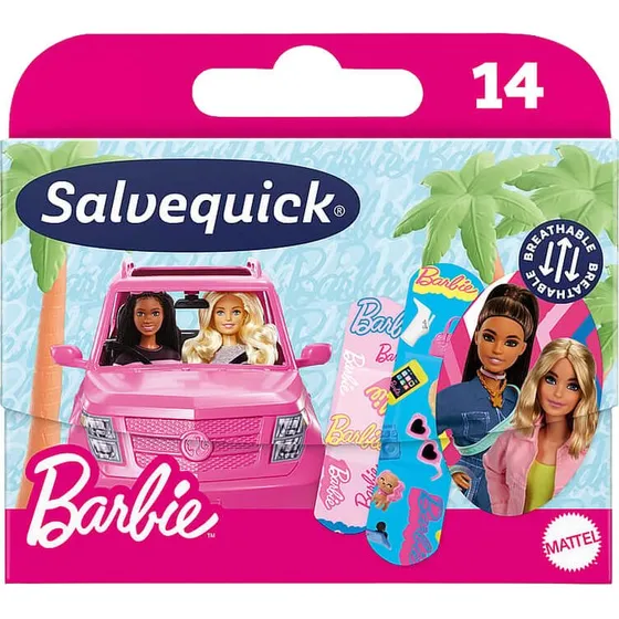 Salvequick Barbie Kinderpflaster, wasserabweisend, 14 Stück
