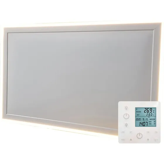 jollytherm Infrarot-Deckenheizkörper 128x63 cm, 800 W, weiß mit LED