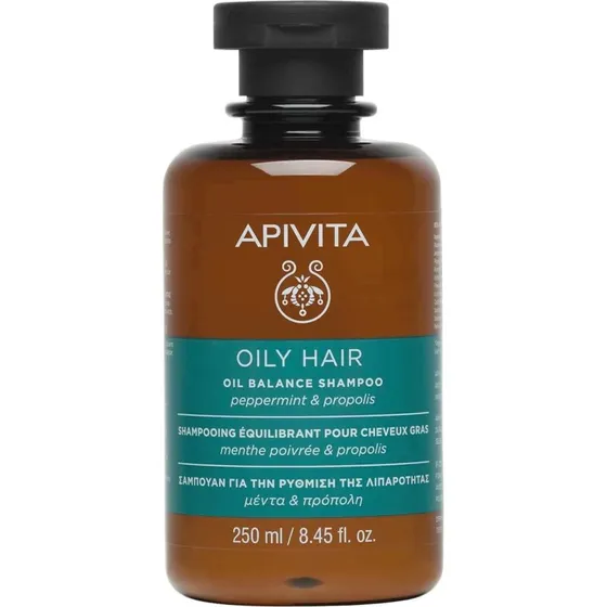 APIVITA Shampoo zur Regulierung der Fettigkeit mit Pfefferminze & Propolis 250ml
