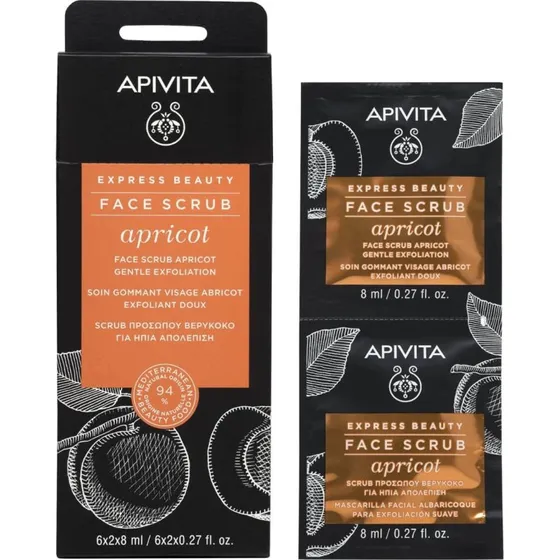 Apivita Express Beauty Aprikosen-Gesichtspeeling 2x8ml