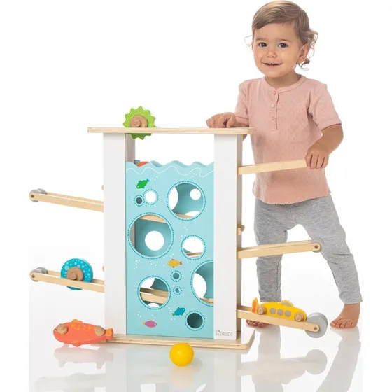 howa Kugelbahn aus Holz mit 6 Rollelementen ab 1 Jahr