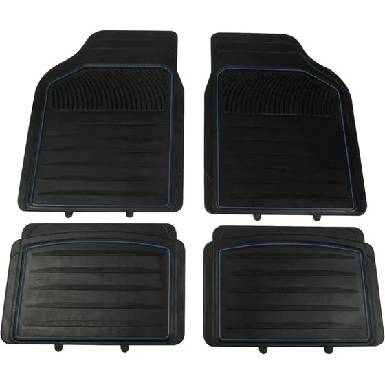 Gummi-Automatten-Set 4-teilig Schwarz/Blau
