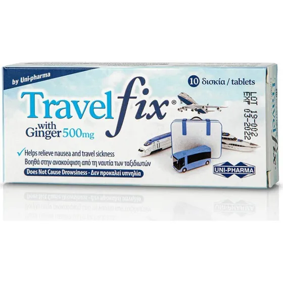 Uni-Pharma Reise Fix 10 Tabletten mit Ingwer-Extrakt