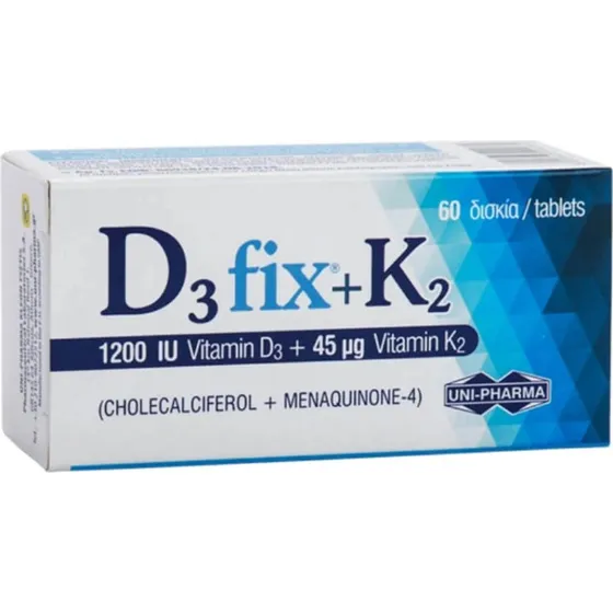 Uni-Pharma D3 Fix 1200IU + K2 45μg 60 Tabletten