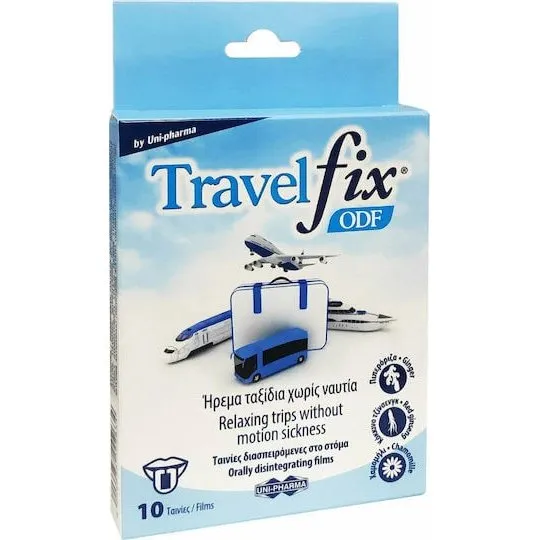 UNI-PHARMA Travelfix ODF Zwischenlagefolie gegen Übelkeit, 10 Stück