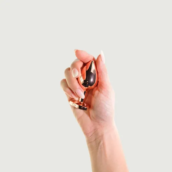 Sexopolis Anal Collection Medium Metall Butt Plug mit Herz-Juwel - Pink/Transparent