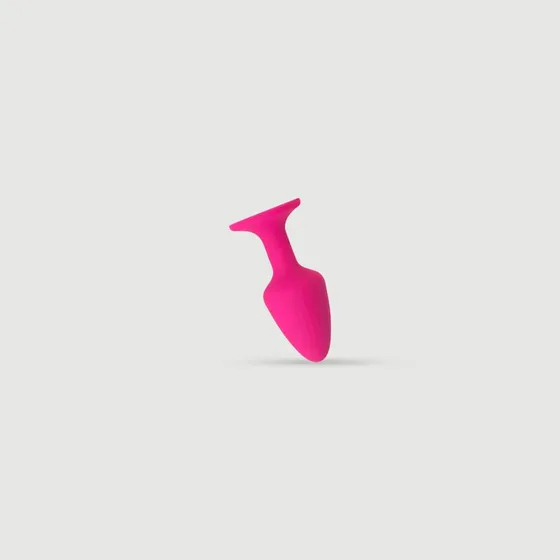 Anal Collection Gerippter großer Silikon Butt Plug mit Saugnapf - Pink