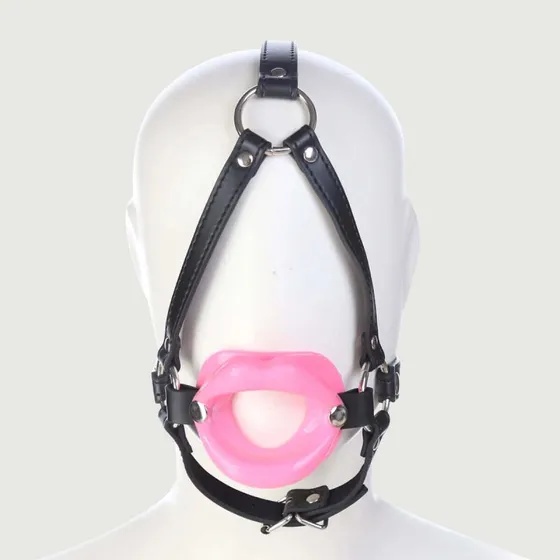 O-Ring-Knebel mit Silikonlippen und Kieferriemen - Pink