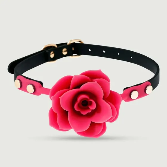 Sexopolis Rosenförmiger Ballknebel mit verstellbarem Riemen - Fuchsia