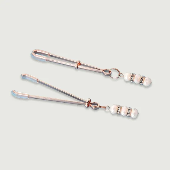 Sexopolis Nippelklemmen mit Hängeschmuck - Weiß