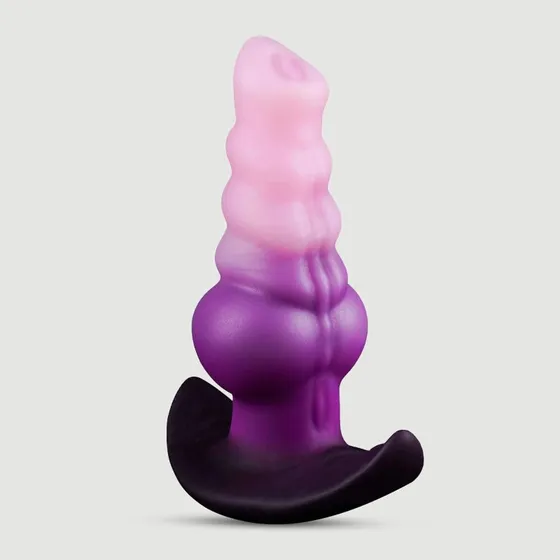 Mittelgroßer Silikon Butt Plug (Hunde-Dildo) Pink, 18,5 x 3,6 cm