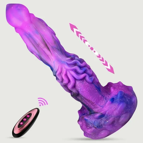 Silikon-Drachen-Dildo mit Saugnapf & Fernbedienung - Lila