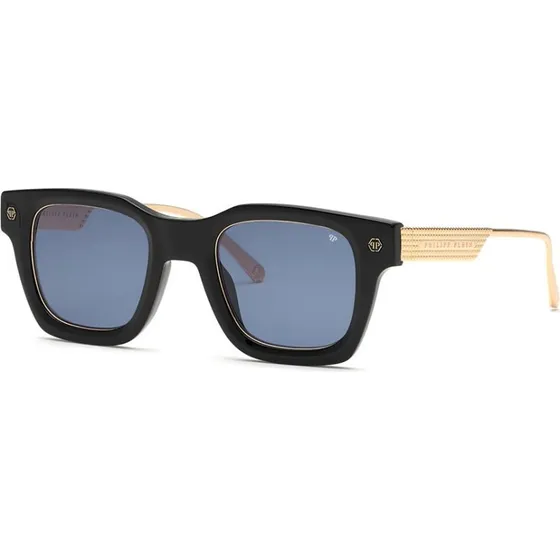 Philipp Plein Plein Rock Superhero SPP105M Sonnenbrille Schwarz Blau