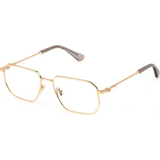 Police VPLN23 Brille Unisex - Geometrisches Metallgestell Gold/Roségold