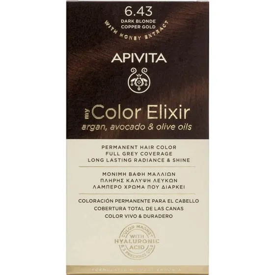 Apivita My Color Elixir Dauerhafte Haarfarbe N6,43 Dunkelblond Kupfer Honig