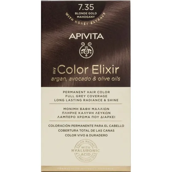 Apivita My Color Elixir Dauerhafte Haarfarbe N7,35 Honig-Mahagoni-Blond