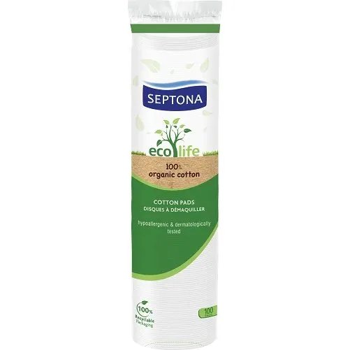 Septona Eco Life Baumwoll-Reinigungspads, 100 Stück