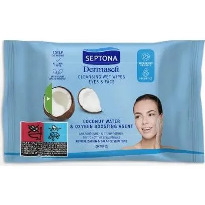 SEPTONA Dermasoft Cleansing Feuchttücher mit Kokoswasser, 20 Stk
