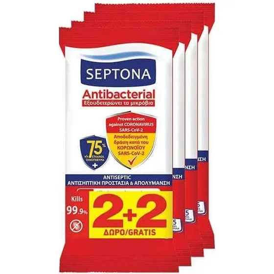 Septona Antibakterielle Handtücher, 60 Stück (2+2 Gratis)