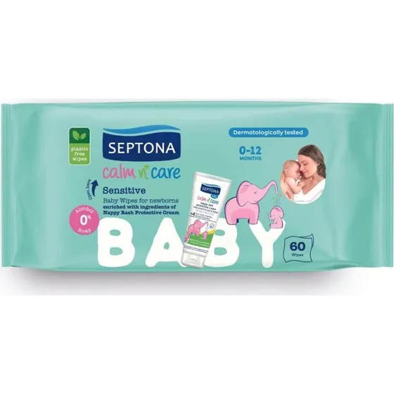 Septona Sensitive Baby-Feuchttücher, 60 Stück