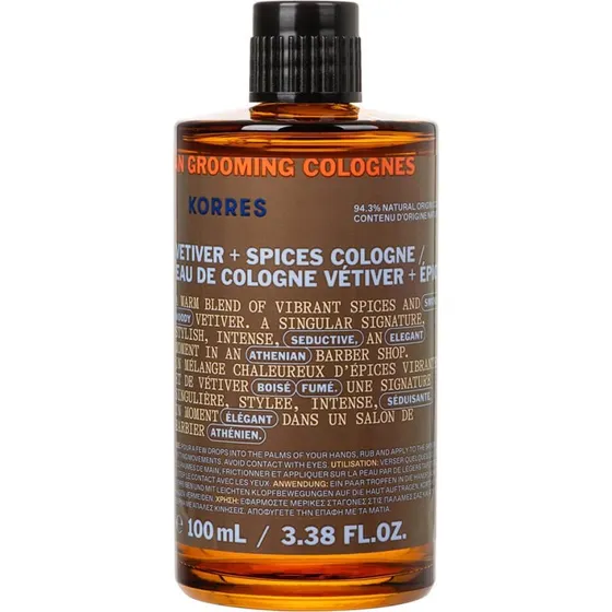 Korres Athenian Grooming Vetiver + Spices Eau de Cologne 100ml