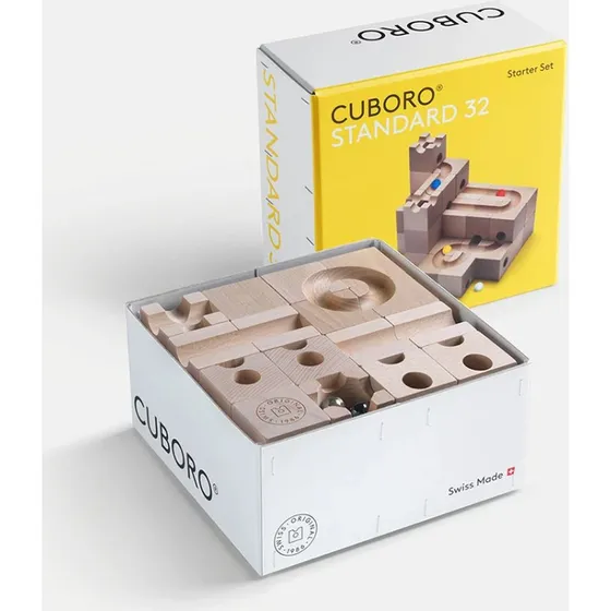 Cuboro Kugelbahn Standard 32 – 32-teiliges Starter Set
