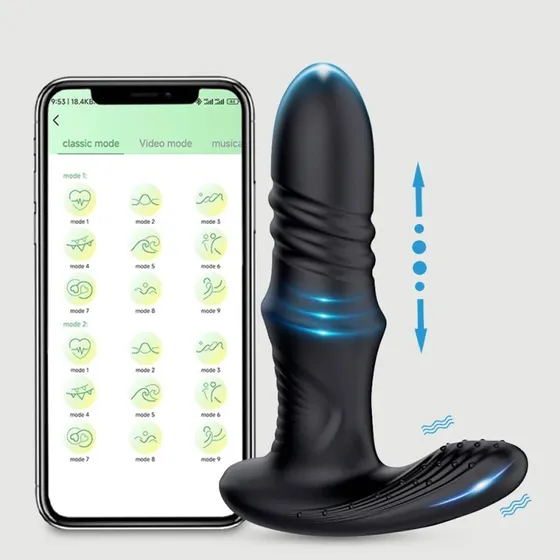 Magnus App-gesteuerter Silikon-Prostata-Vibrator - Schwarz